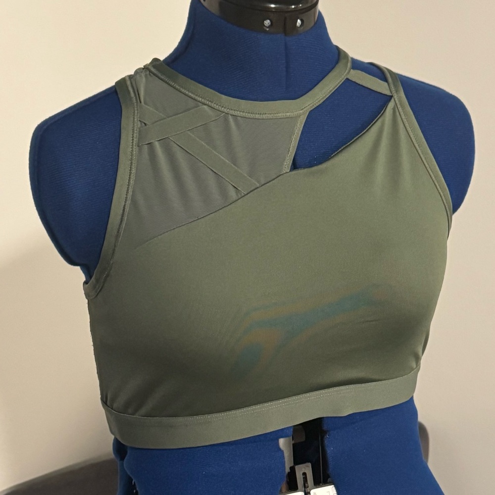 Nike DRI-FIT Olive Green Sports Bra | Large - Picture 2 of 7